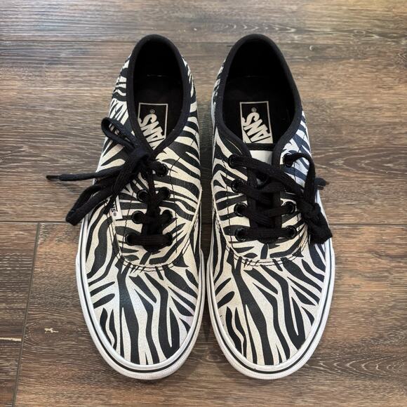 Vans Shoes Women 7 Zebra Metallic Black White Low Top Lace Up - Picture 2 of 10